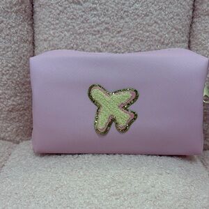 Pink Pouch with Gold‎ and Cream Patch
